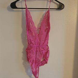 Vibrant Pink Lace Chemise